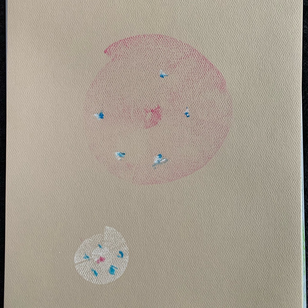 Oil pastel drawing on paper (9”x12” abstract drawings)